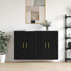 Wall Cabinet 2 pcs Black Oak 69.5 x 34 x 90 cm Engineered Wood