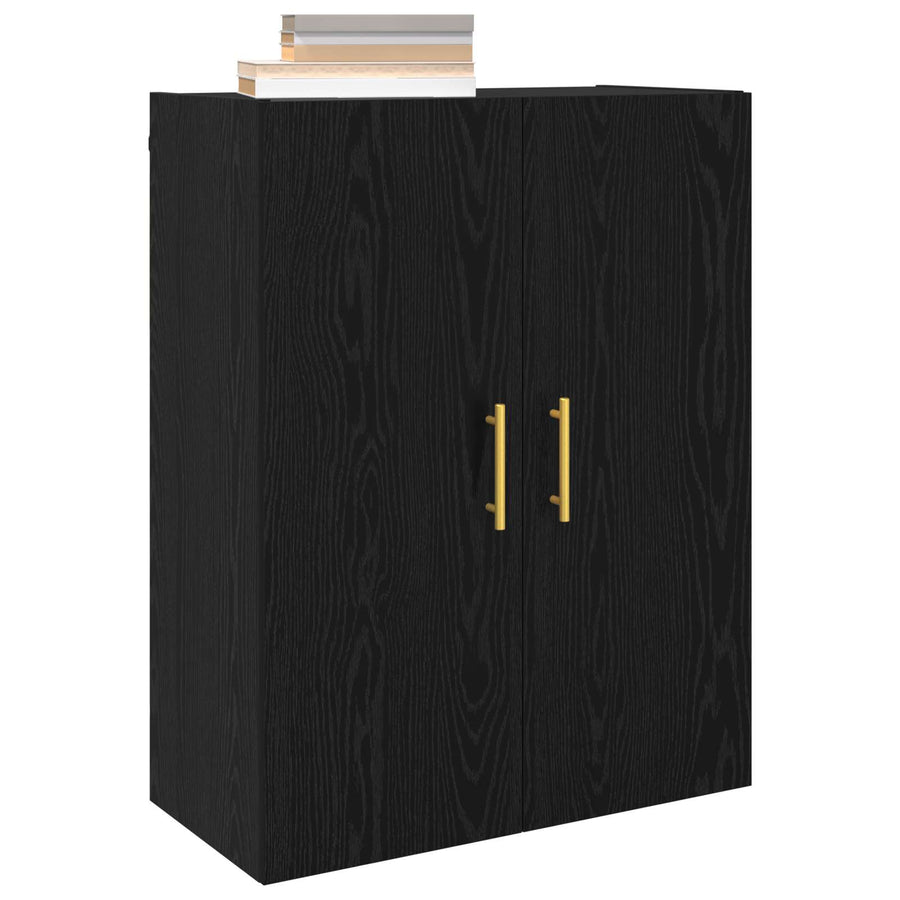 Wandkast 2 pcs Zwart Eiken 69,5 x 34 x 90 cm Bewerkt hout