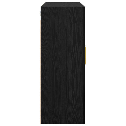 Wandkast 2 pcs Zwart Eiken 69,5 x 34 x 90 cm Bewerkt hout