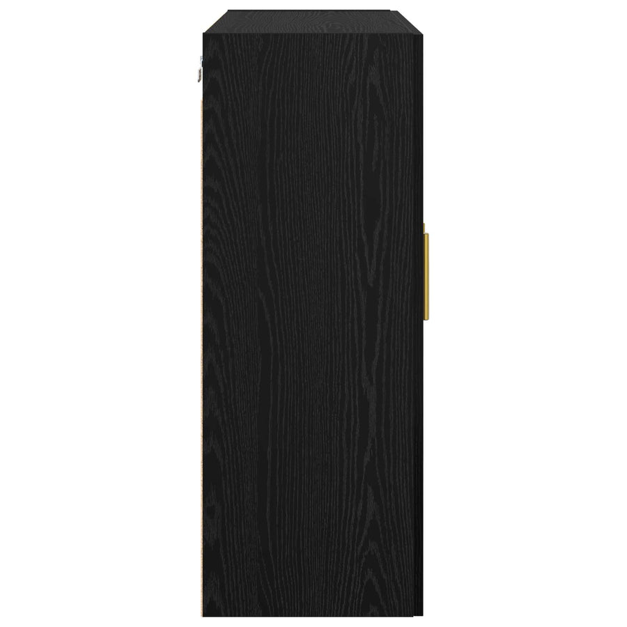 Wandkast 2 pcs Zwart Eiken 69,5 x 34 x 90 cm Bewerkt hout