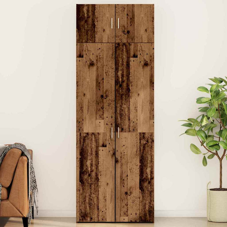 Opbergkast 3 pcs Oudhout