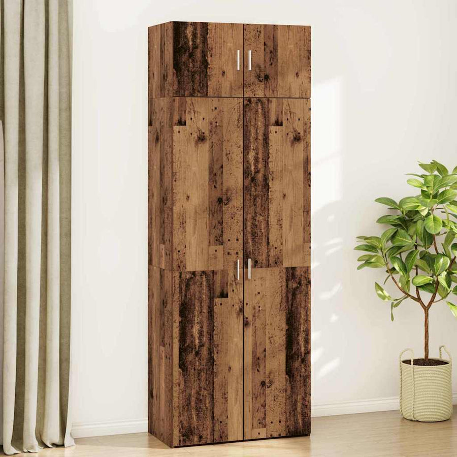 Opbergkast 3 pcs Oudhout