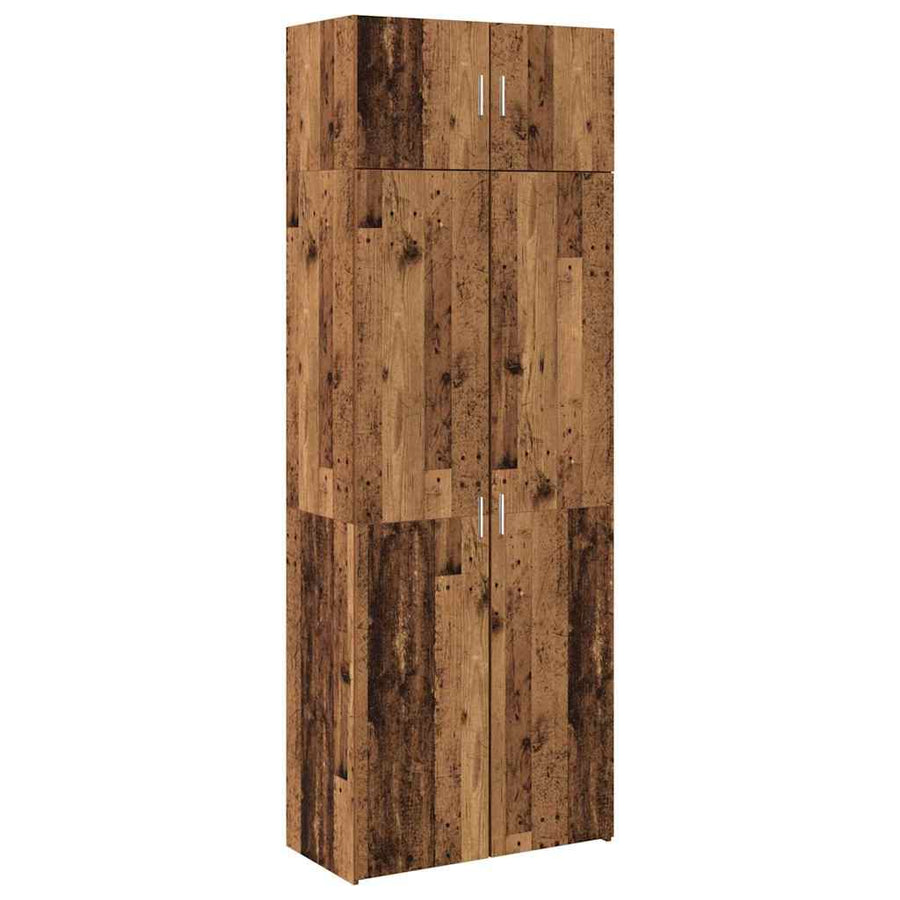 Opbergkast 3 pcs Oudhout