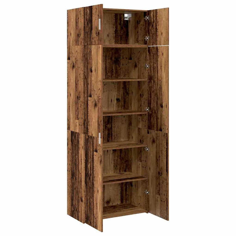 Opbergkast 3 pcs Oudhout