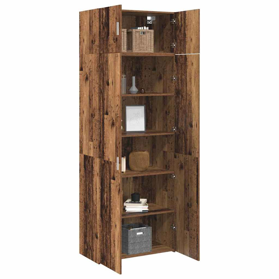 Opbergkast 3 pcs Oudhout