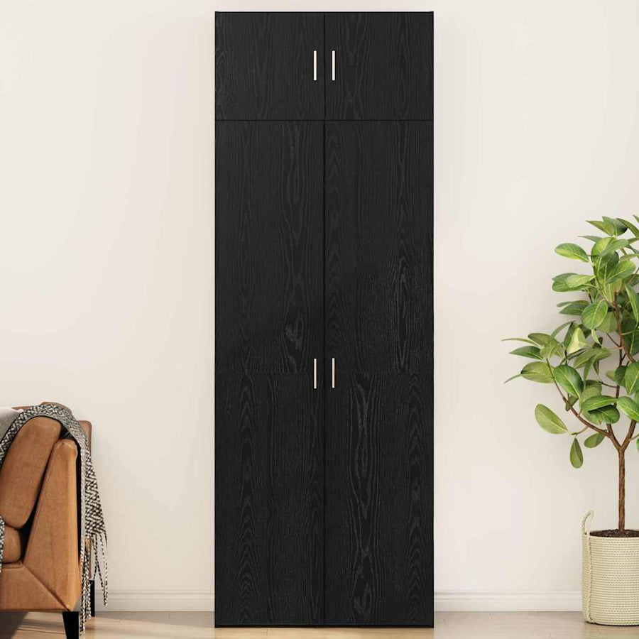 Opbergkast 3 pcs Zwart Eiken