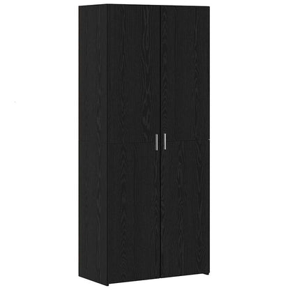 Opbergkast 3 pcs Zwart Eiken