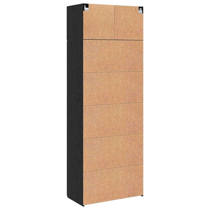 Opbergkast 3 pcs Zwart Eiken