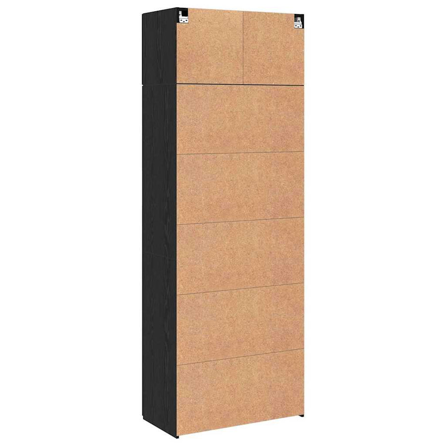 Opbergkast 3 pcs Zwart Eiken