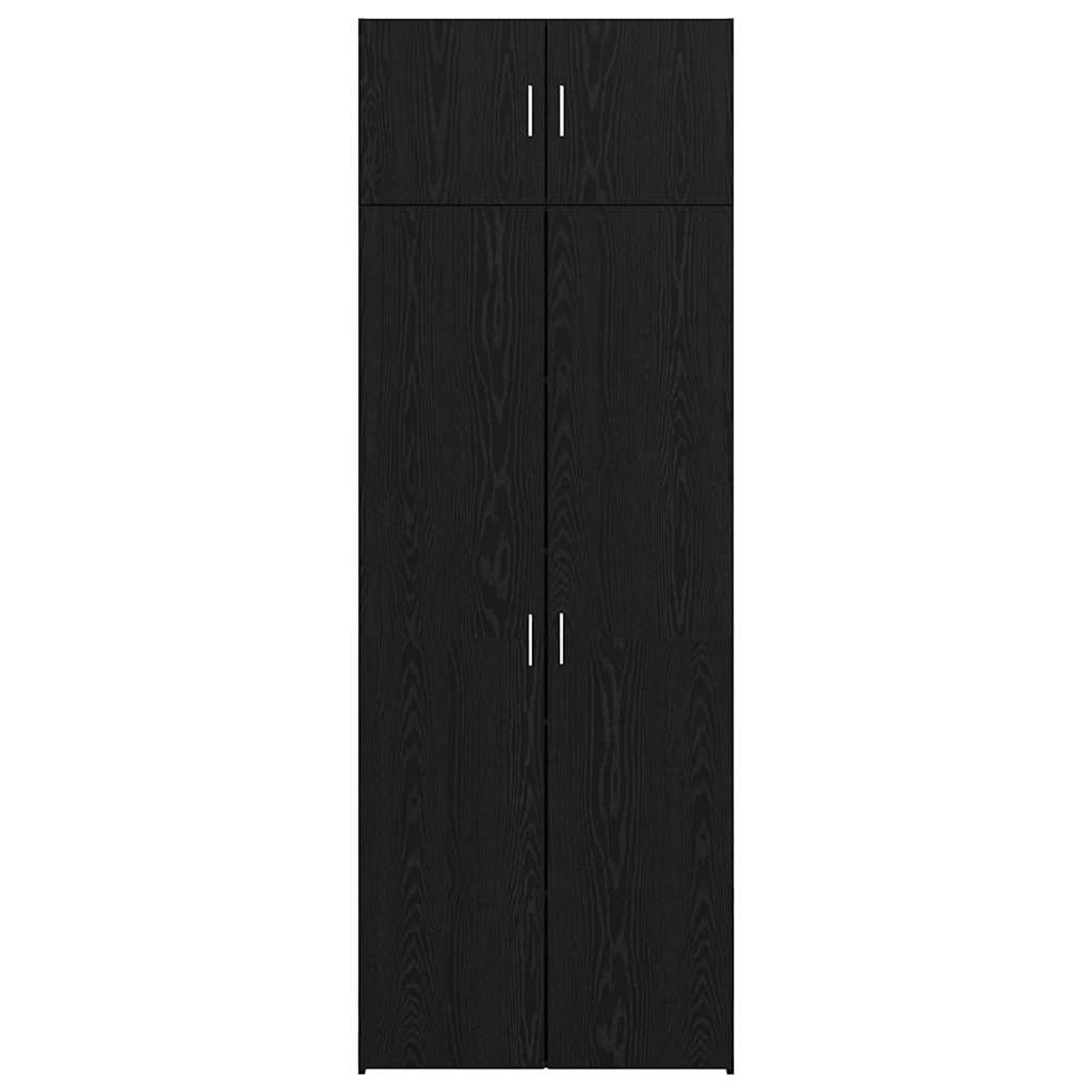 Opbergkast 3 pcs Zwart Eiken
