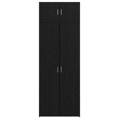 Opbergkast 3 pcs Zwart Eiken