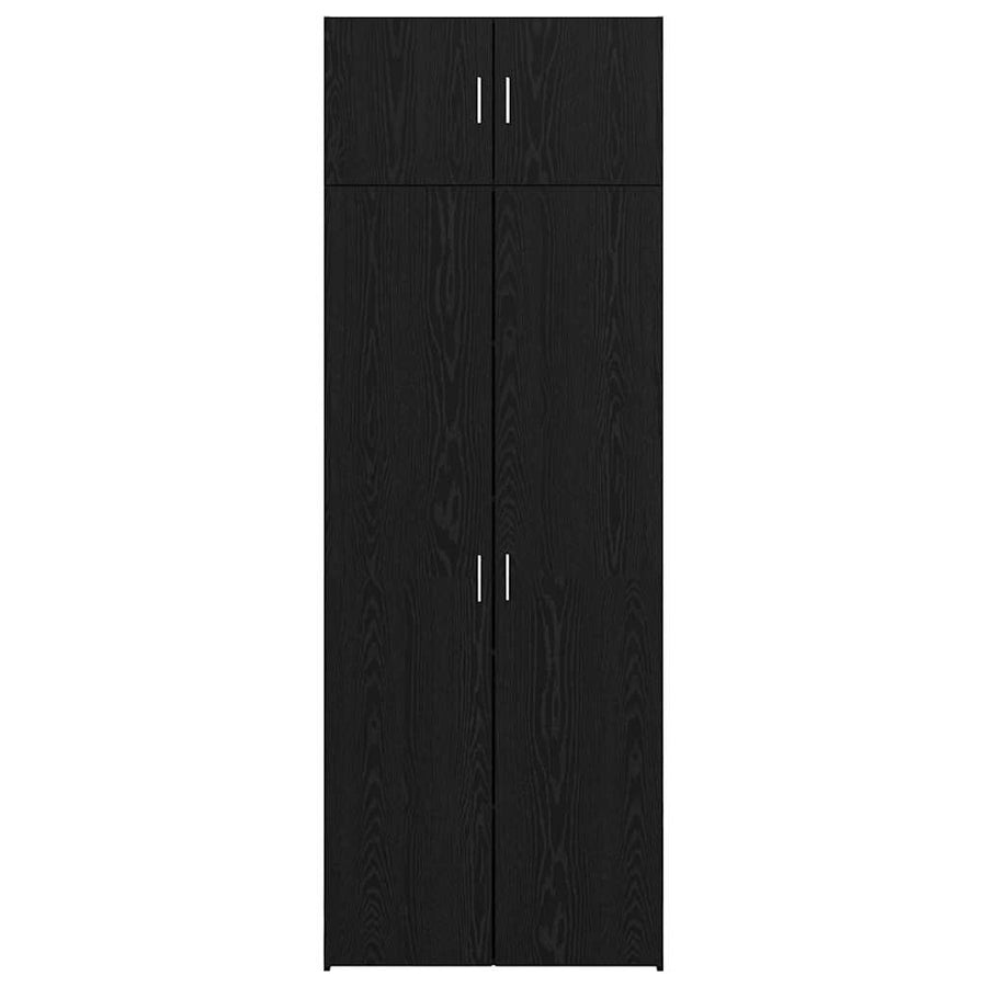 Opbergkast 3 pcs Zwart Eiken