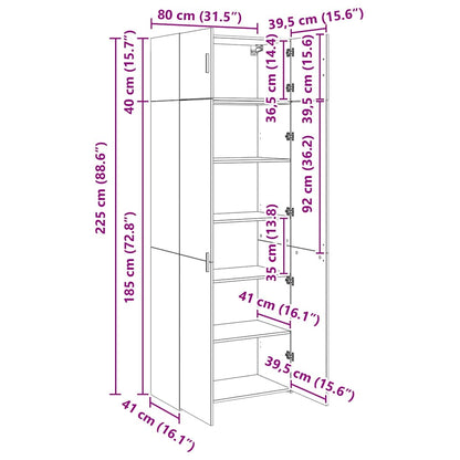 Opbergkast 3 pcs Zwart Eiken