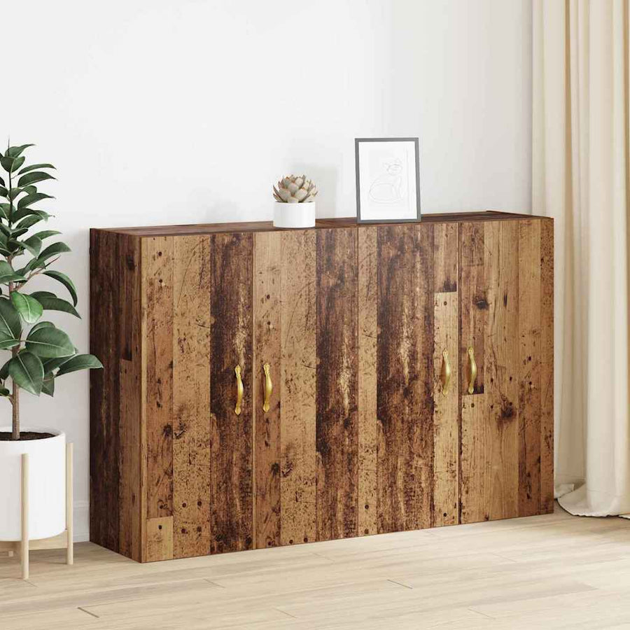 Wandkast 2 pcs Oudhout 69,5 x 34 x 90 cm Bewerkt hout