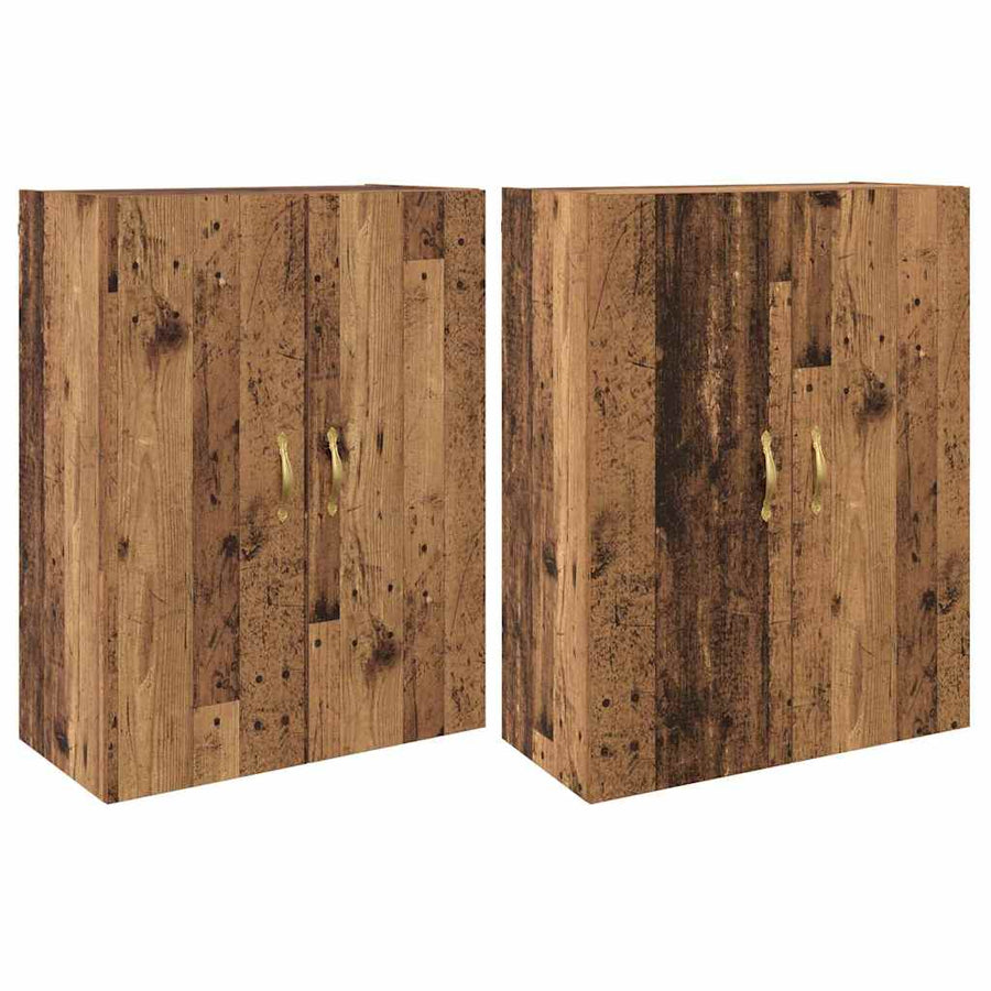 Wandkast 2 pcs Oudhout 69,5 x 34 x 90 cm Bewerkt hout