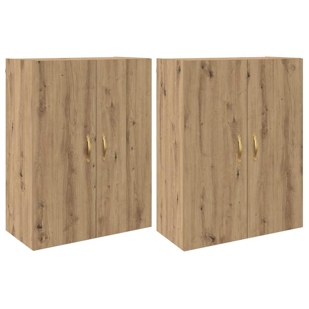 Wandkast 2 pcs Artisan Eiken 69,5 x 34 x 90 cm Bewerkt hout