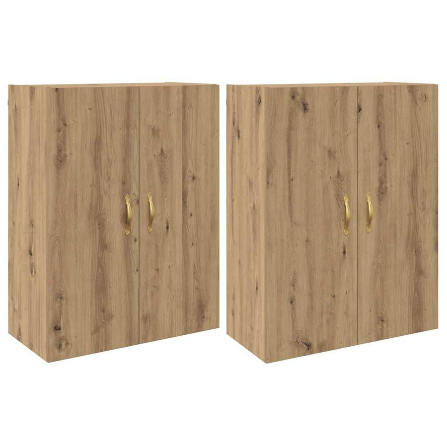 Wandkast 2 pcs Artisan Eiken 69,5 x 34 x 90 cm Bewerkt hout