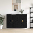 Wandkast 2 stuks zwart eiken 69,5x34x90 cm