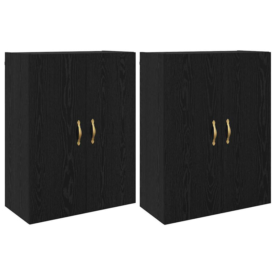 Wandkast 2 pcs Zwart Eiken 69,5 x 34 x 90 cm Bewerkt hout