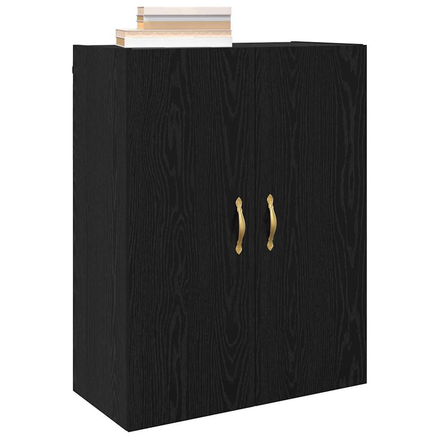 Wandkast 2 pcs Zwart Eiken 69,5 x 34 x 90 cm Bewerkt hout