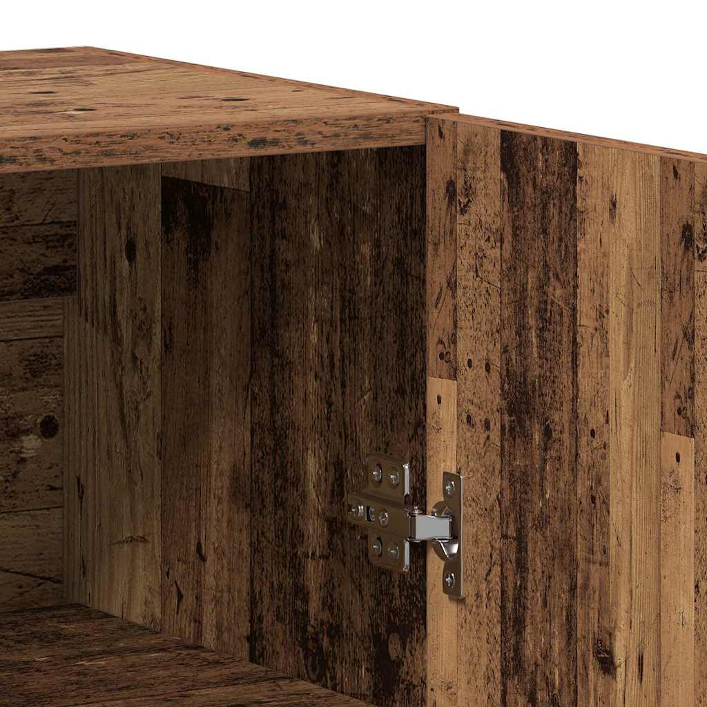 Highboard met plank Wandgemonteerd met opslag met de deur Oud hout Medium Bewerkt hout