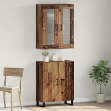 Highboard met plank Wandgemonteerd met opslag met de deur Oud hout Medium Bewerkt hout