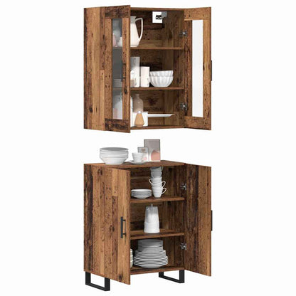 Highboard met plank Wandgemonteerd met opslag met de deur Oud hout Medium Bewerkt hout