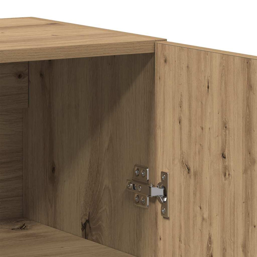 Highboard artisanaal eikenkleurig Twee-delige set Bewerkt hout