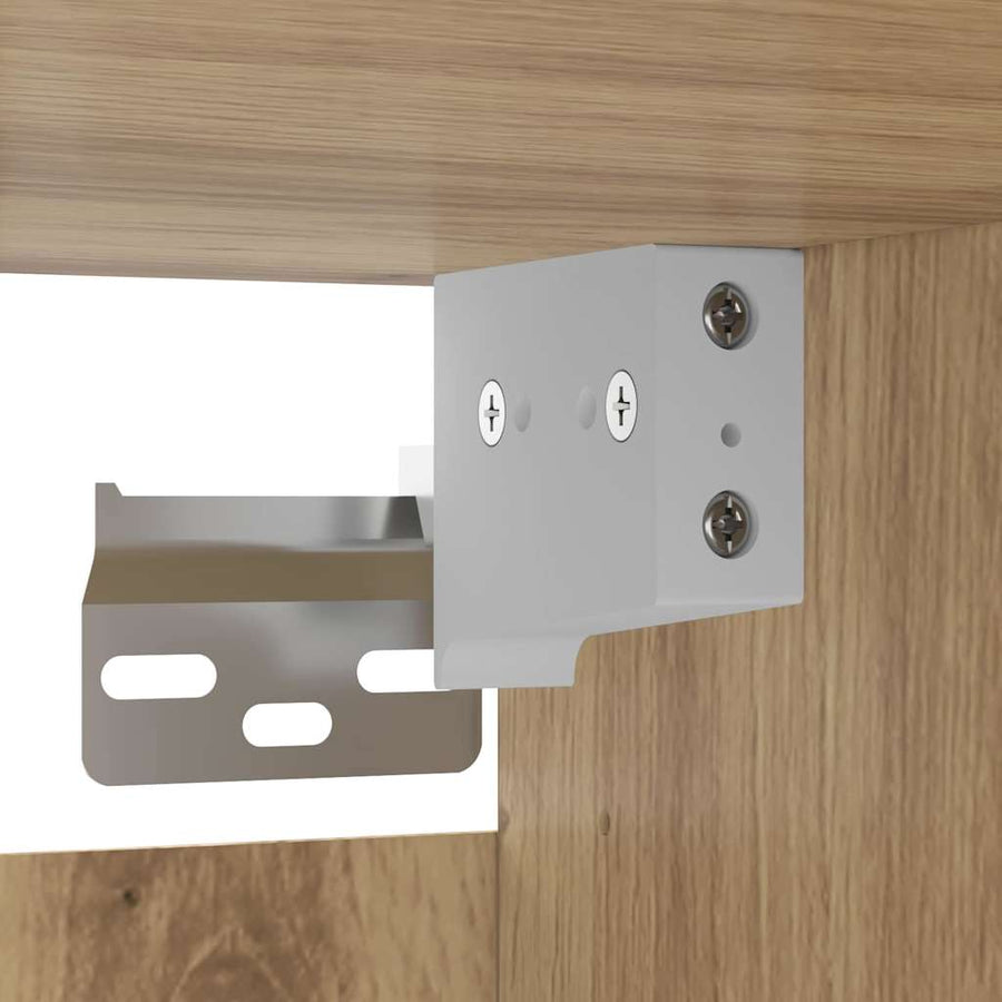 Highboard artisanaal eikenkleurig Twee-delige set Bewerkt hout