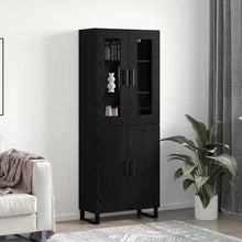 Highboard met plank met opslag Zwart eiken 69.5 x 34 x 90 cm Bewerkt hout