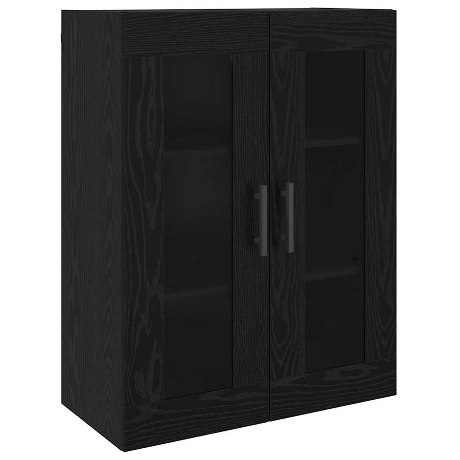 Highboard met plank met opslag Zwart eiken 69.5 x 34 x 90 cm Bewerkt hout