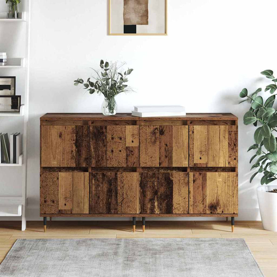 Opbergkast 2 pcs Oudhout 60 x 35 x 70 cm