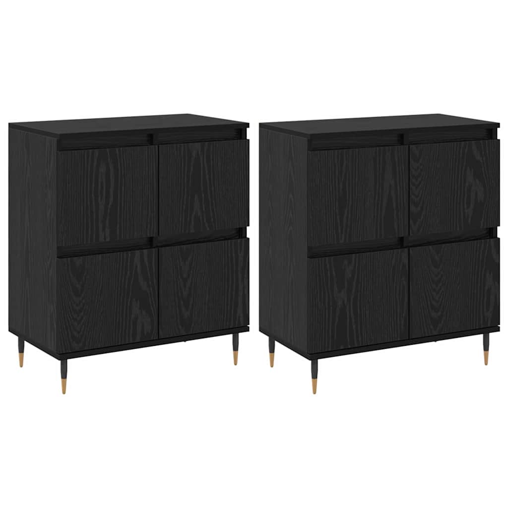 Opbergkast 2 pcs Zwart Eiken 60 x 35 x 70 cm