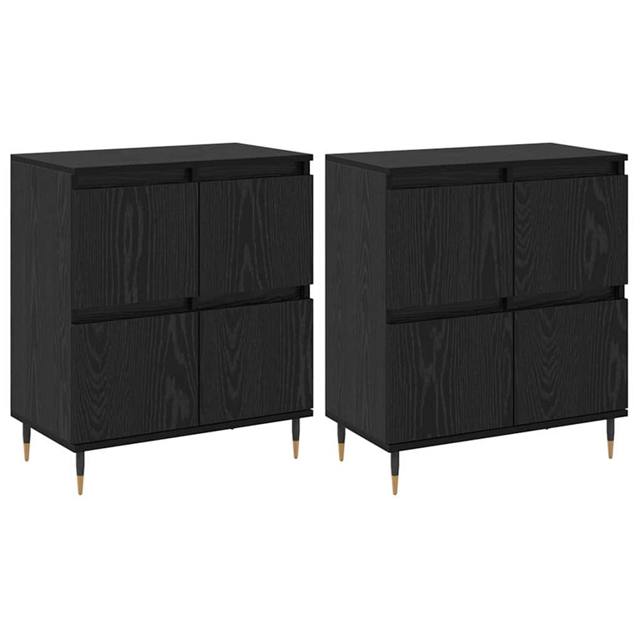 Opbergkast 2 pcs Zwart Eiken 60 x 35 x 70 cm