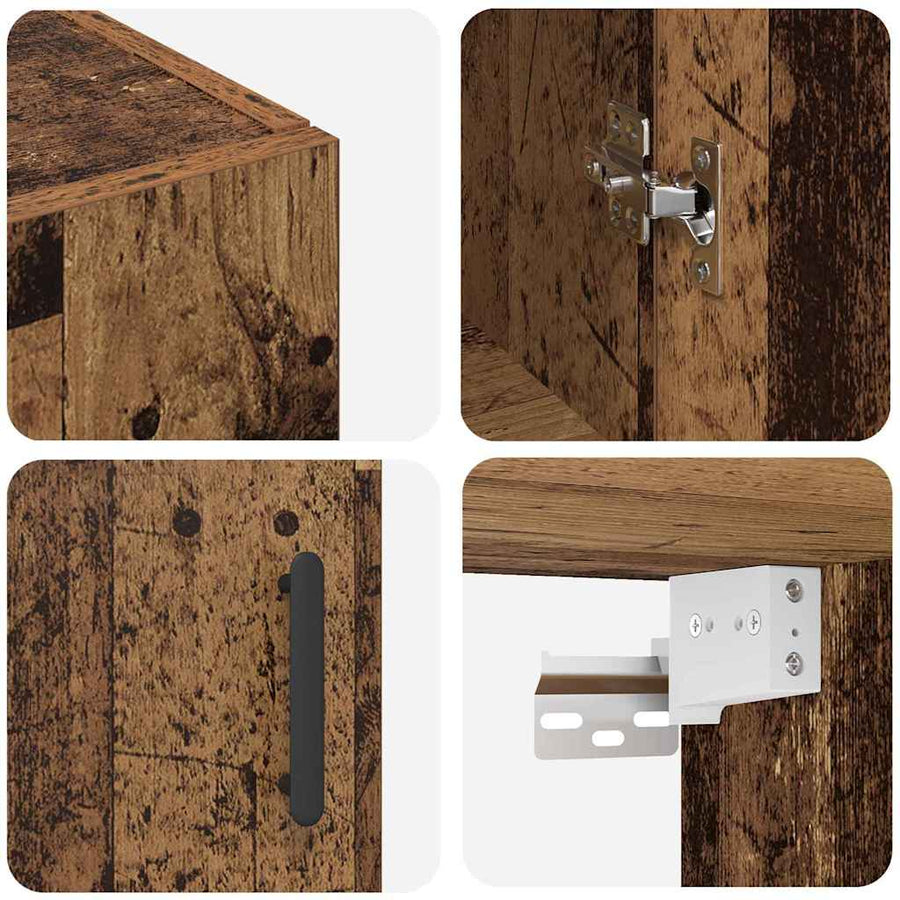 Wandkast 2 pcs Oudhout 69,5 x 34 x 90 cm Bewerkt hout