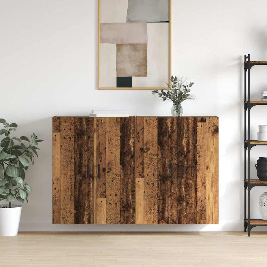 Wandkast 2 pcs Oudhout 69,5 x 34 x 90 cm Bewerkt hout