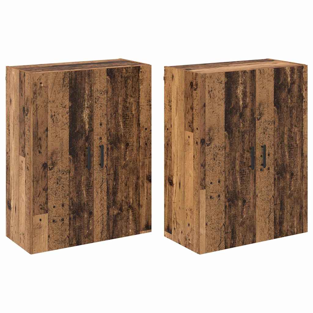 Wandgemonteerde Kasten 2 pcs Oud hout 69.5 x 34 x 90 cm