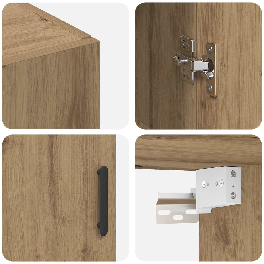 Wandkast 2 pcs Artisan Eiken 69,5 x 34 x 90 cm Bewerkt hout