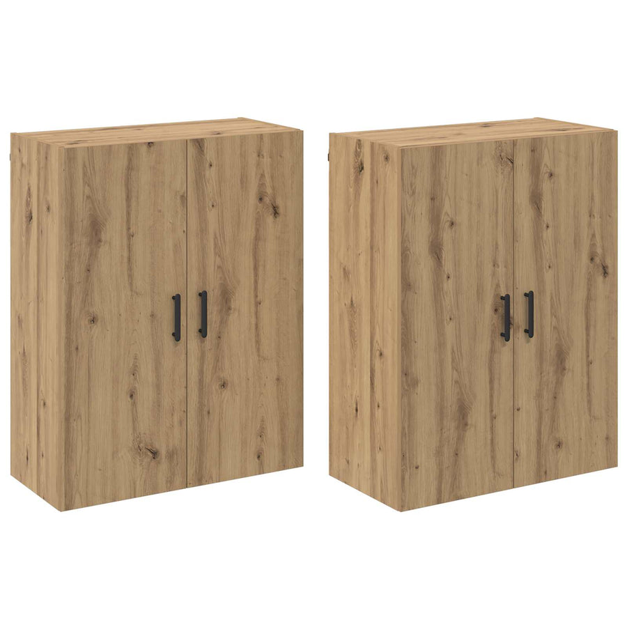 Wandkast 2 pcs Artisan Eiken 69,5 x 34 x 90 cm Bewerkt hout