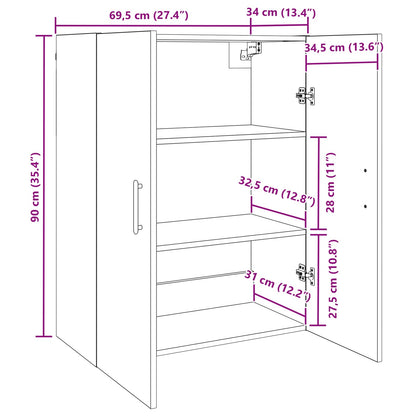 Wandkast 2 pcs Artisan Eiken 69,5 x 34 x 90 cm Bewerkt hout