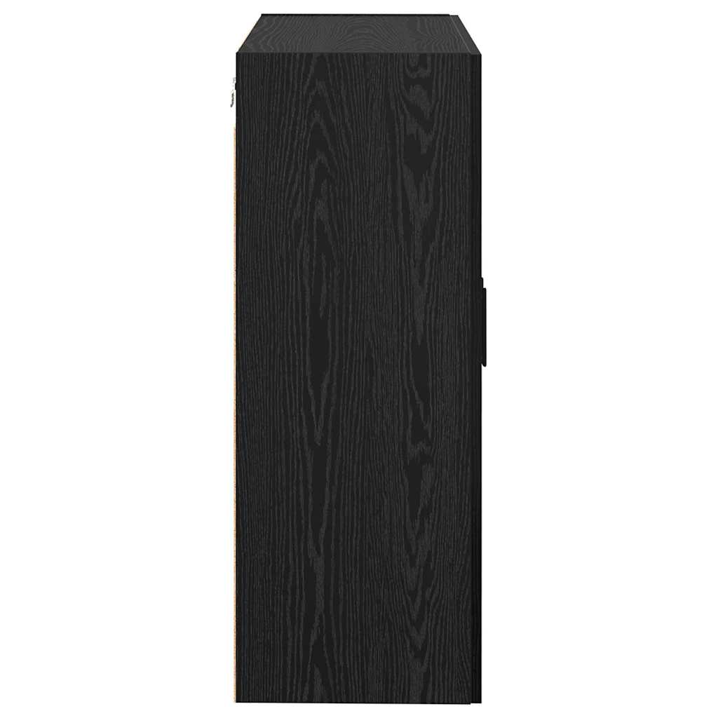 Wandkast 2 pcs Zwart Eiken 69,5 x 34 x 90 cm Bewerkt hout