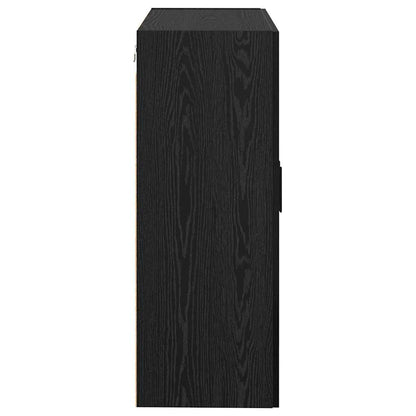Wandkast 2 pcs Zwart Eiken 69,5 x 34 x 90 cm Bewerkt hout