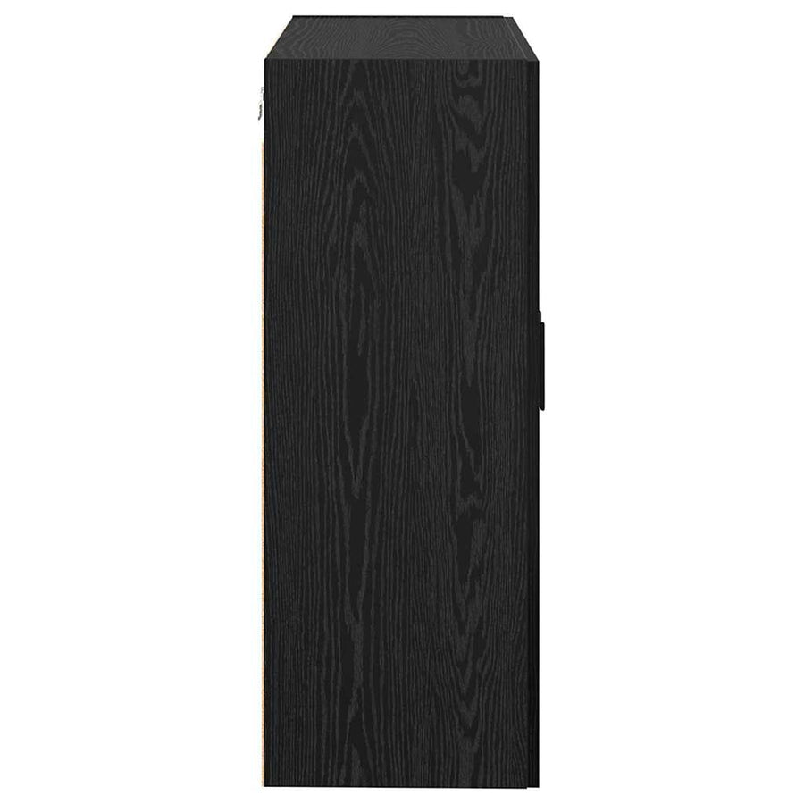 Wandkast 2 pcs Zwart Eiken 69,5 x 34 x 90 cm Bewerkt hout