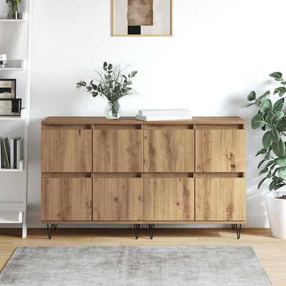 Dressoirs 2 pcs artisanaal eikenkleurig