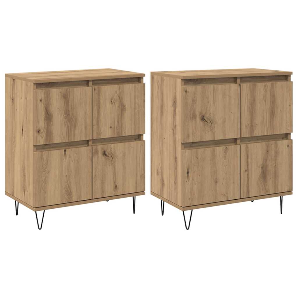 Dressoirs 2 pcs artisanaal eikenkleurig