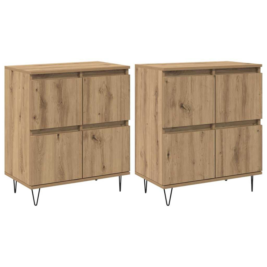 Dressoirs 2 pcs artisanaal eikenkleurig