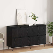 Dressoirs 2 stuks zwart eiken 60x35x70 cm