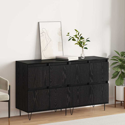 Dressoirs 2 pcs Zwart eiken