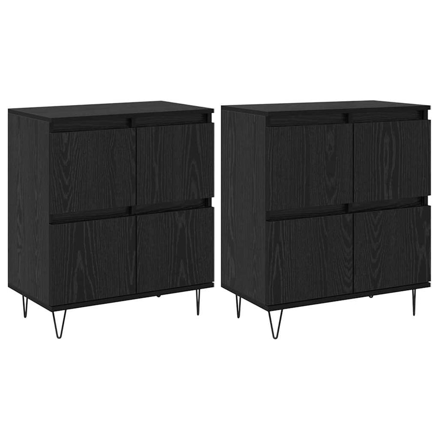 Dressoirs 2 pcs Zwart eiken