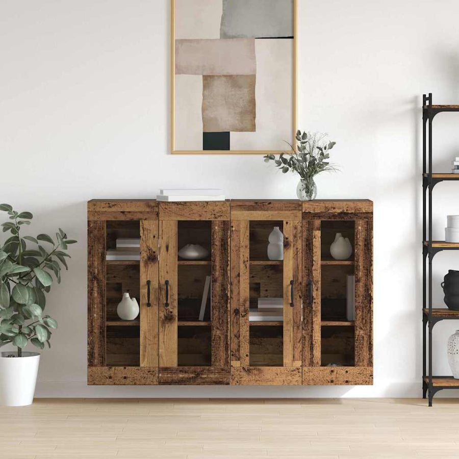 Wandgemonteerde Kasten 2 pcs Oud hout 69,5 x 34 x 90 cm